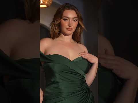 Ladivine CD790C - Off Shoulder Satin Plus Gown