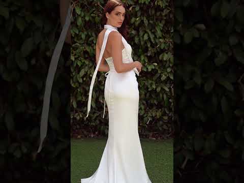 Ladivine Bridal 7451W - High Slit Strapless Bridal Dress