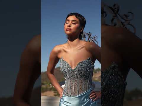 Ladivine CDS538 - Beaded Corset Sweetheart Neck Prom Gown