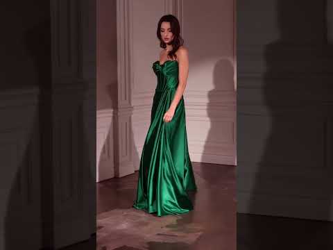 Ladivine CD378 - Strapless High Slit Long Gown