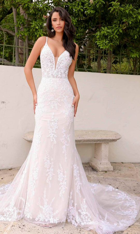 Primavera Couture 11103 - Lace Applique Mermaid Wedding Gown
