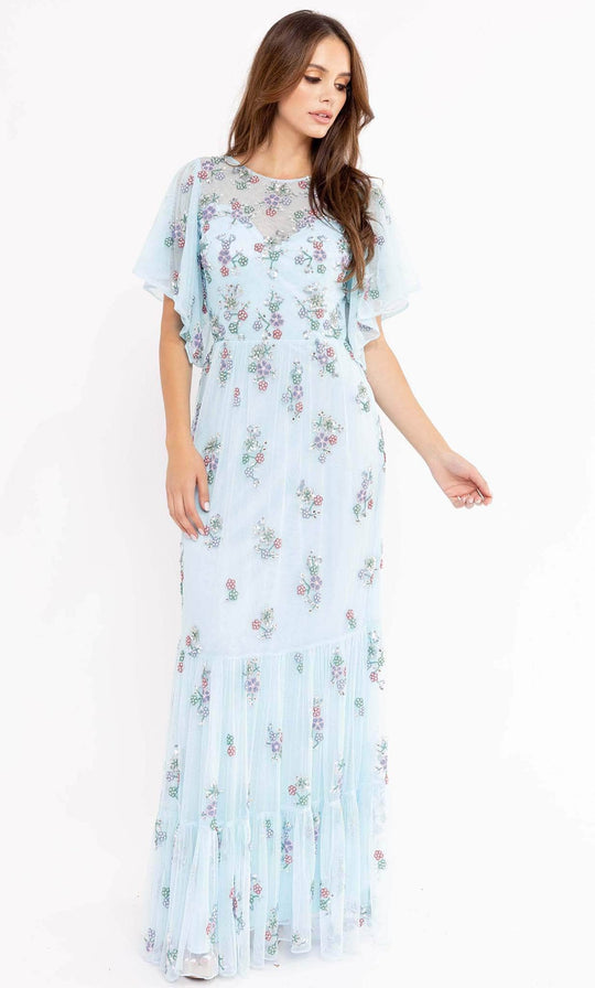 Primavera Couture 13108 - Soft-Looking Floral Long Dress