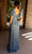 Primavera Couture 13124 - Flutter Sleeve V-Shaped Back Evening Dress Evening Dresses 8 / Slate Blue