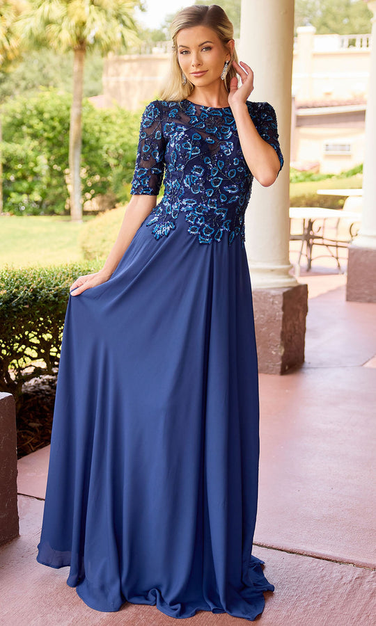 Primavera Couture 13171 - Embellished Jewel Neck A-Line Dress