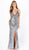 Primavera Couture 3211 - Embellished V-Neck Evening Gown Prom Dresses 00 / Platinum Multi