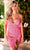 Primavera Couture 3896 - V-Neck Sequin Cocktail Dress Cocktail Dresses 00 / Neon Pink