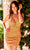 Primavera Couture 3898 - Sequined Sleeveless Cocktail Dress Cocktail Dresses 00 / Orange