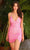 Primavera Couture 3900 - V-Neck Crisscross Back Cocktail Dress Cocktail Dresses 00 / Crystal Pink