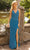 Primavera Couture 3941 - Beaded Prom Gown With Slit Prom Dresses 000 / Peacock