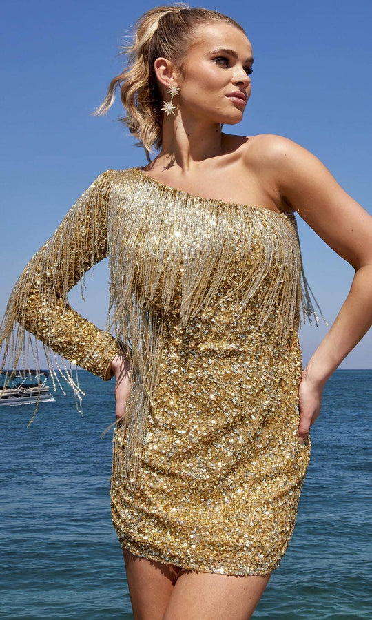 Primavera Couture 4003 - Bead Fringed Homecoming Dress