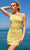 Primavera Couture 4004 - Asymmetrical Feather Cocktail Dress Cocktail Dresses 00 / Yellow