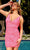 Primavera Couture 4008 - Plunging V-Neck Sequin Cocktail Dress Cocktail Dresses 00 / Neon Pink