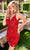 Primavera Couture 4013 - Fitted V-Neck Cocktail Dress Cocktail Dresses 00 / Red