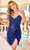 Primavera Couture 4032 - V-Neck Sequin Embellished Short Dress Cocktail Dresses 00 / Midnight