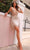 Primavera Couture 4044 - Plunging Neck Sleeveless Cocktail Dress 00 / Blush
