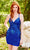 Primavera Couture 4047 - Sequin V-Neck Homecoming Dress Homecoming Dresses 00 / Royal Blue