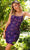 Primavera Couture 4051 - Scoop Butterfly Sequin Cocktail Dress Cocktail Dresses 00 / Purple