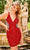 Primavera Couture 4052 - Sequin Fitted Cocktail Dress Cocktail Dresses 00 / Red