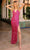 Primavera Couture 4104 - Side Slit Sequin Prom Dress Special Occasion Dress 000 / Fuchsia