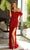 Primavera Couture 4105 - Sequin Motif Prom Dress with Slit Special Occasion Dress 000 / Red
