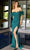 Primavera Couture 4105 - Sequin Motif Prom Dress with Slit Special Occasion Dress 000 / Teal