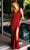 Primavera Couture 4129 - Fringe Ornate Prom Dress Special Occasion Dress 000 / Red