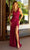 Primavera Couture 4143 - Geometric Motif Prom Dress Special Occasion Dress 000 / Fuchsia