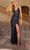 Primavera Couture 4153 - Sequin Adorned V-Neck Prom Dress Special Occasion Dress 000 / Midnight