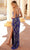 Primavera Couture 4154 - V-Neck Sequin Prom Gown with Slit Prom Dresses