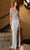Primavera Couture 4165 - V-Neck Fringed Skirt Prom Gown Prom Dresses 000 / Platinum