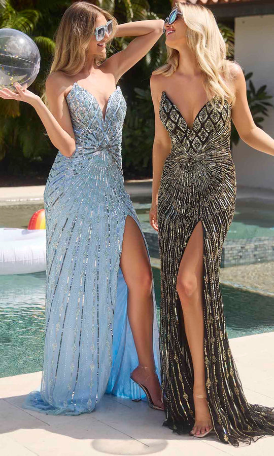 Primavera Couture 4301 - Geometric Embellished Prom Dress