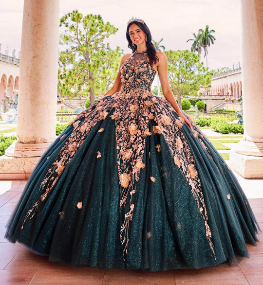 Princesa by Ariana Vara PR12262 - Ethereal Floral Halter Ball Gown
