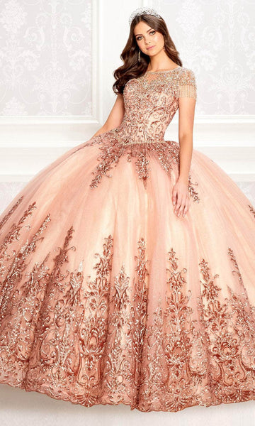 Princesa by Ariana Vara PR22026 - Long Glitter Tulle, Tulle, Lace Applique, Beading & Stone Accents Ballgown Dress