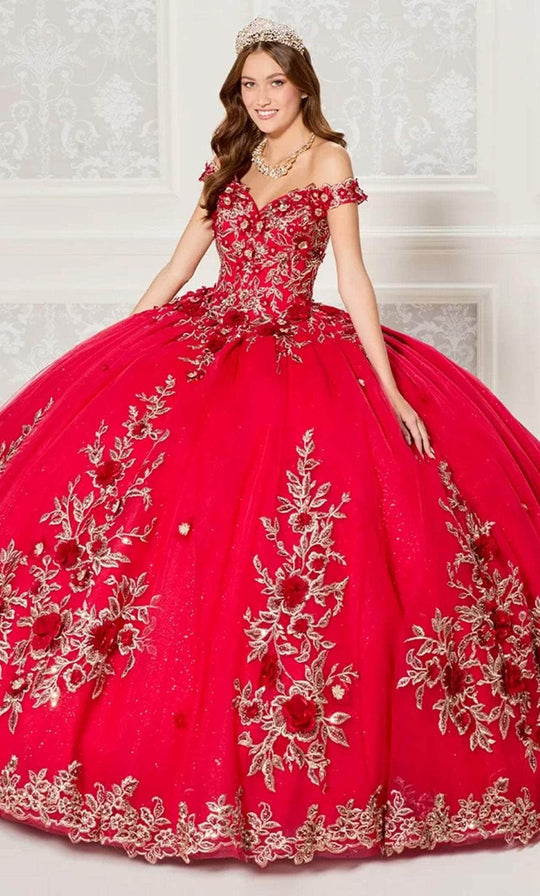 Princesa by Ariana Vara PR30114 - Metallic Applique Ballgown