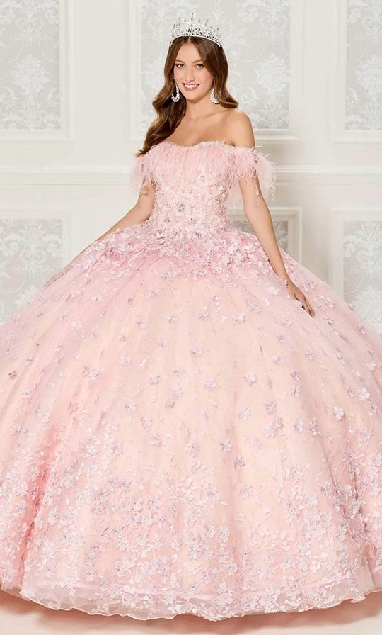 Princesa by Ariana Vara PR30115 - Feather Off Shoulder Ballgown