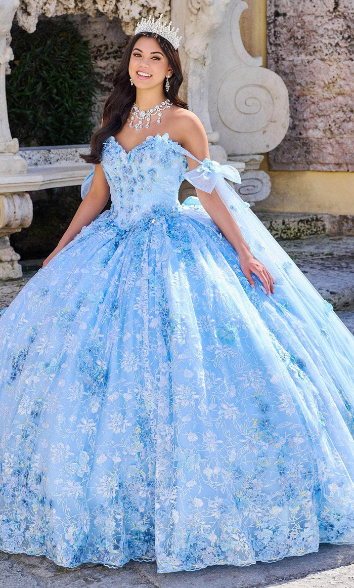 Princesa by Ariana Vara PR30135 - Sweetheart Bow-Detailed Princess Gown Special Occasion Dress 00 / Ice Blue