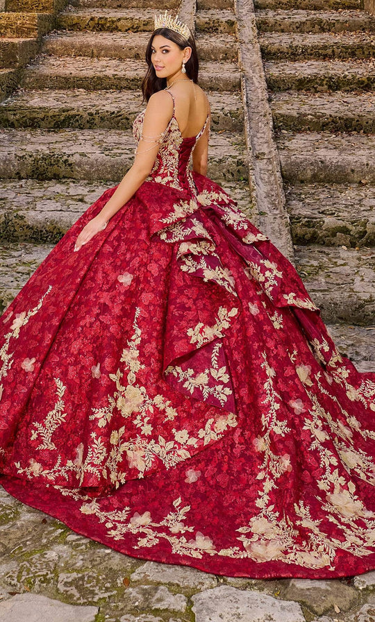 Princesa by Ariana Vara PR30139 - Bolero-Attached Floral Ball Gown