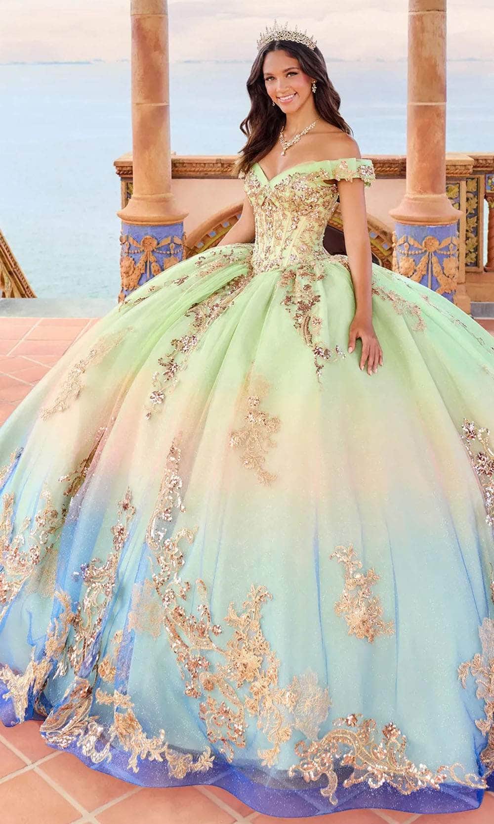rainbow pastel prom dress Pastel Rainbow Puff Sleeve Evening Prom Dress on Luulla