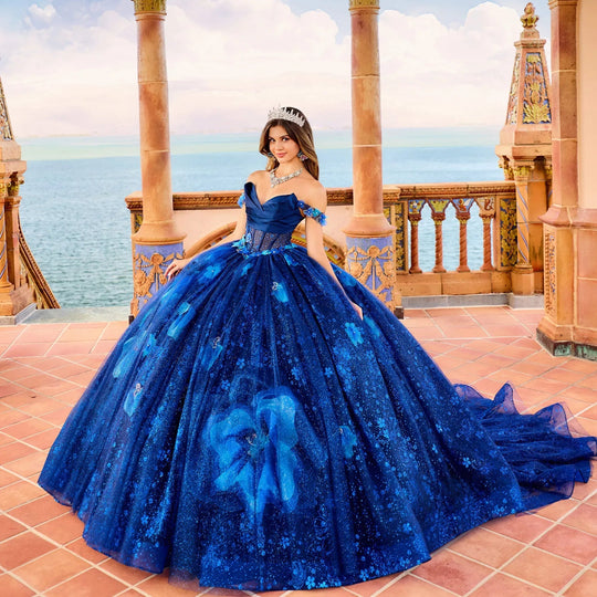 Princesa by Ariana Vara PR30159 - Off-Shoulder Floral Prom Gown