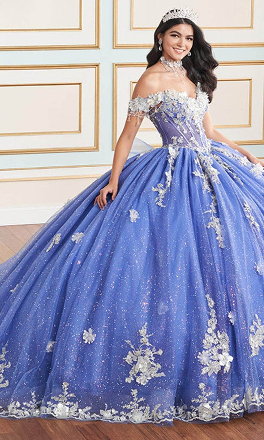 Princesa by Ariana Vara PR30178 - 3D Flowers Off-Shoulder Ball Gown