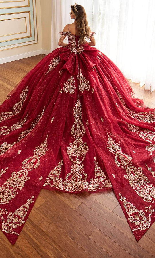 Princesa by Ariana Vara PR30198 - Two-Tone Lace Appliqued Ball Gown