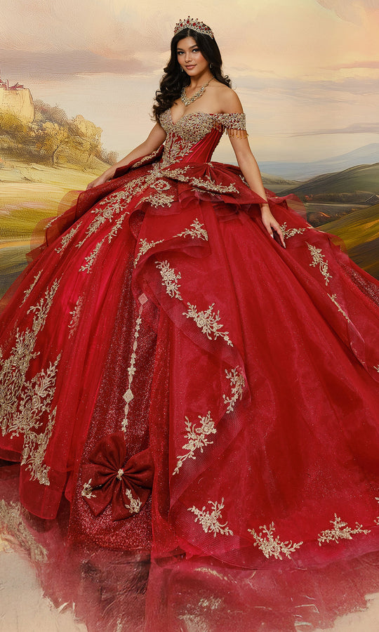 Princesa by Ariana Vara PR30203 - Bow Accent Embroidered Ballgown