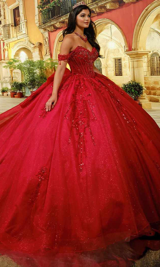 Princesa PR30229 - Beaded Lace Applique Ballgown with Bow
