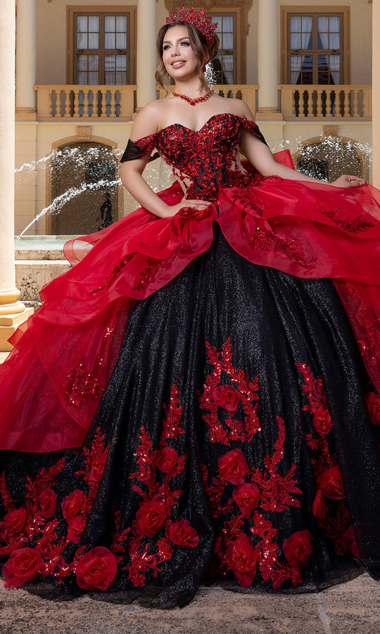 Vizcaya by Mori Lee 4080000 - Ruffle Overskirt Beaded Lace Mini Dress