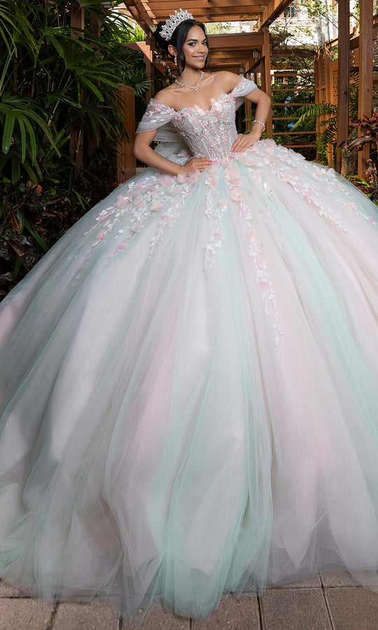 Vizcaya by Mori Lee 4080001 - Beaded Corset Floral Quinceanera Gown