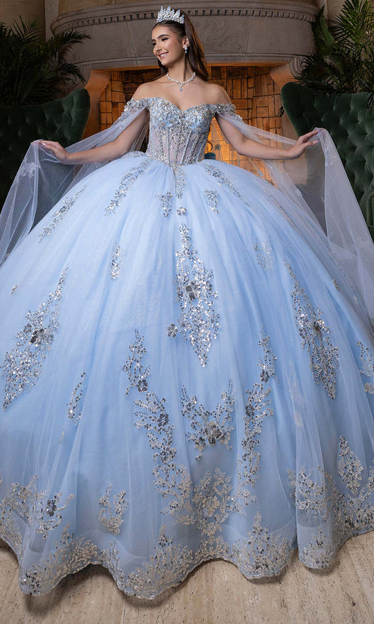 Vizcaya by Mori Lee 4080004 - Beaded Floral Lace Corset Ballgown