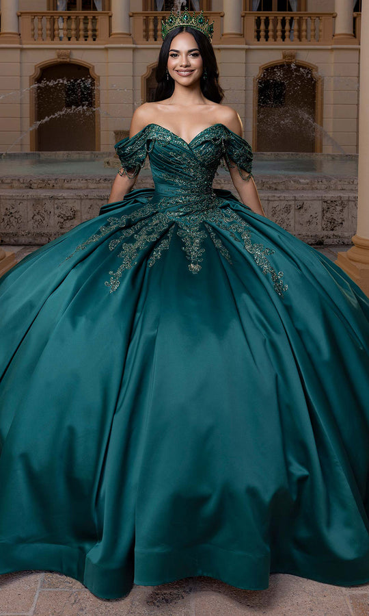 Vizcaya by Mori Lee 4080011 - Off Shoulder Embellished Pleated Gown