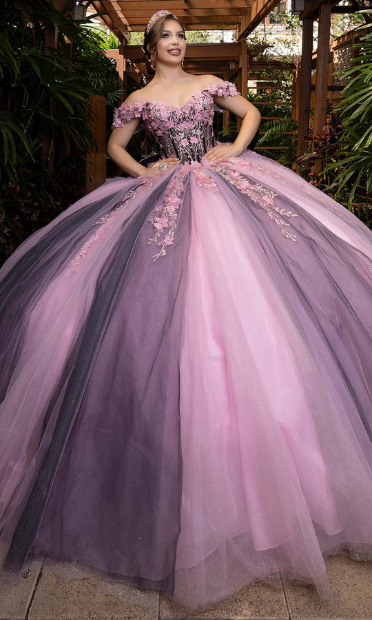 Vizcaya by Mori Lee 4080018 - Bow Back Floral Applique Quince Gown