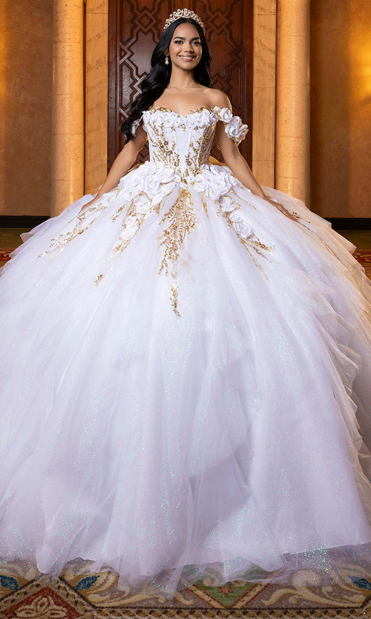 Vizcaya by Mori Lee 4080020 - Ruffle Skirt Appliqued Ballgown