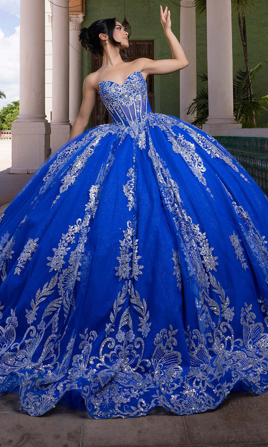Vizcaya by Mori Lee 4080021 - Lace Applique Quinceanera Strapless Gown